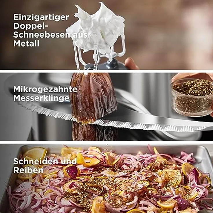 Kenwood MultiPro Express+, Küchenmaschine 1000 W mit 3 L Edelstahl-Schüssel und integrierter Waage, Silber – Bild 6