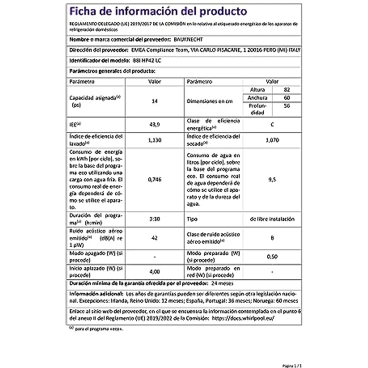Bauknecht B8I HP42 LC, vollintegrierbarer Geschirrspüler mit MaxiSpace und NaturalDry, Energieeffizienzklasse C, 42 dB – Bild 23