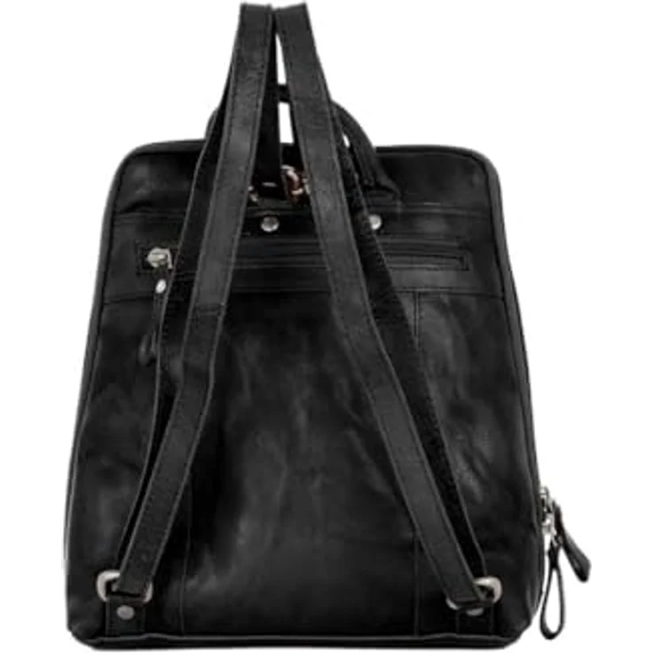 Spikes & Sparrow City Rucksack 27 cm, 100% Leder, schwarz – Bild 4