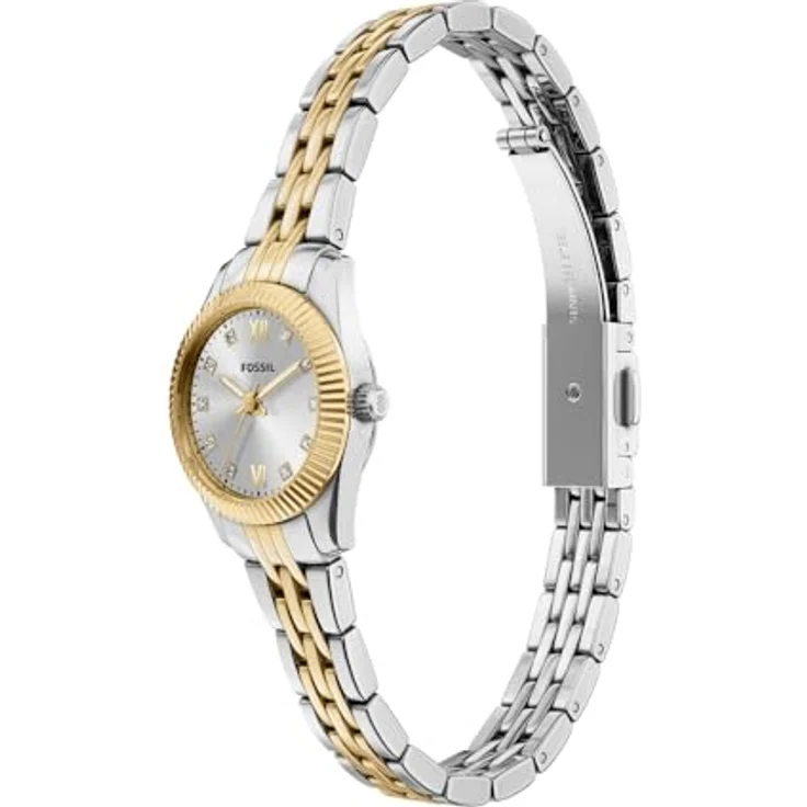 Fossil Scarlette Damen 20MM Edelstahl-Uhr, silberfarben, präzises 3-Zeiger-Quarzwerk, kratzfestes Mineralglas, bis 50 m wasserdicht, ES5473 – Bild 3