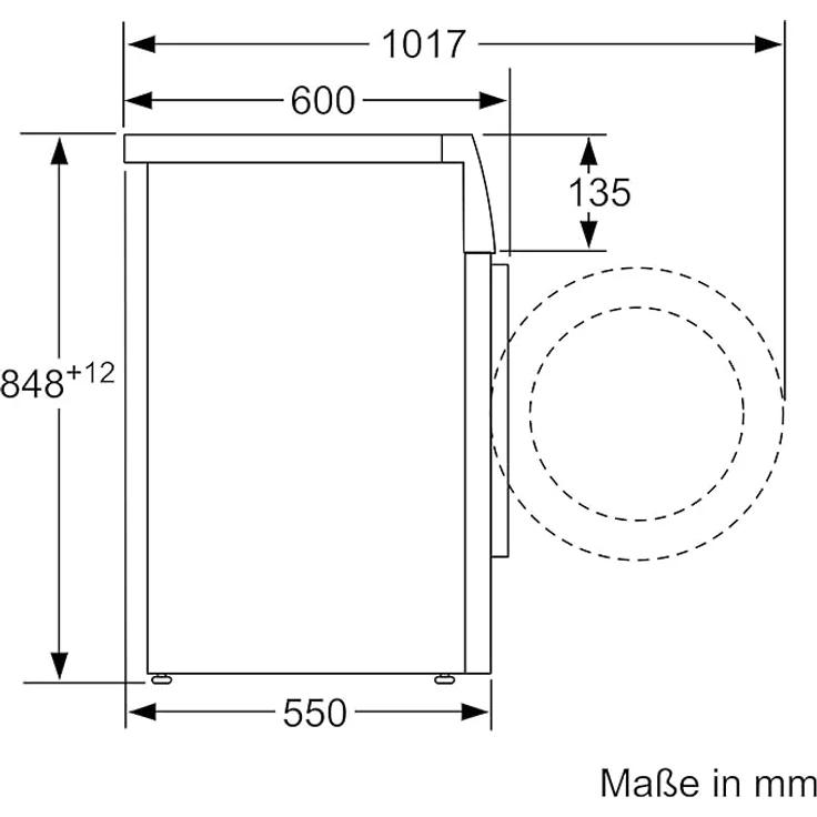 Siemens WM14N123 iQ300, Frontlader-Waschmaschine, B, Fassungsvermögen 7 kg, Standgerät, Breite 60 cm, weiß – Bild 5