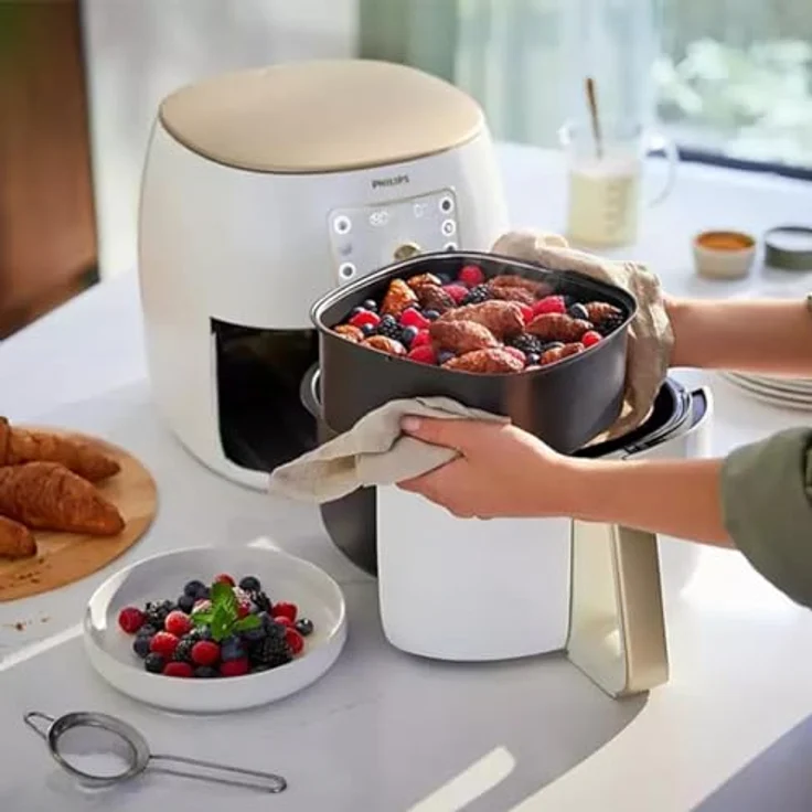 Philips Premium Airfryer XXL HD9870-20, Heißluftfritteuse, 2225 Watt, 1,4 kg Frittiergut, Rapid Air-Technologie, Kunststoff, weiß – Bild 3