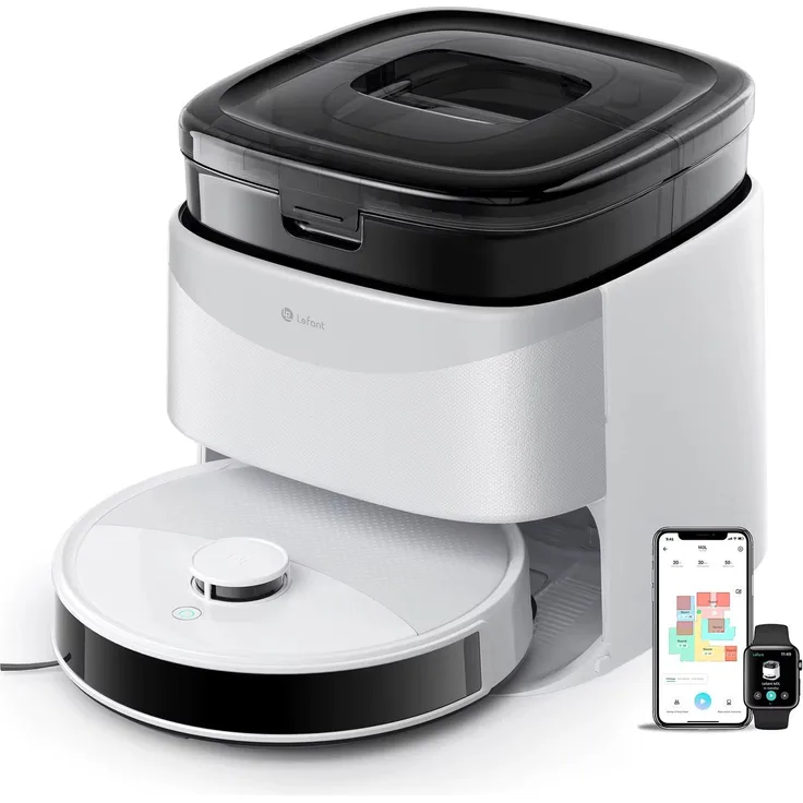 Lefant M3L Saugroboter mit Wischfunktion & Station, 12000Pa Saugkraft, LiDAR Navigation, App Steuerung, Alexa-kompatibel, 220 Minuten Laufzeit