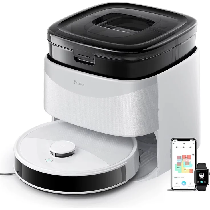 Lefant M3L Saugroboter mit Wischfunktion & Station, 12000Pa Saugkraft, LiDAR Navigation, App Steuerung, Alexa-kompatibel, 220 Minuten Laufzeit