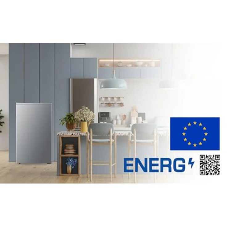 PKM KHKS93ESI Kühlschrank silber 94L Freistehend mit Kaltlagerfach 84 cm – Bild 4