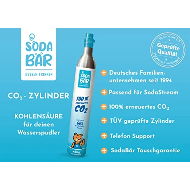 Ersatzzylinder für SodaStream 2x 425g (60 l) – Bild 2