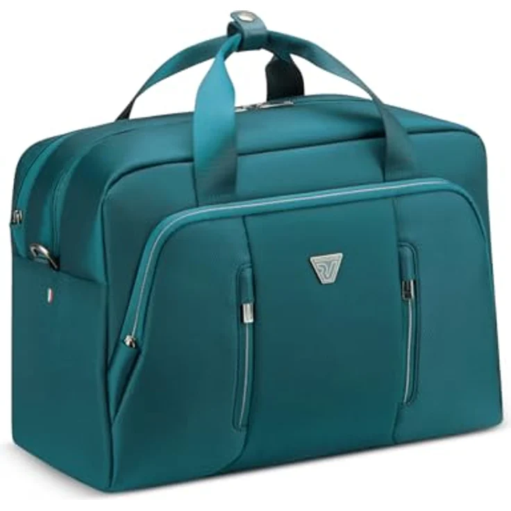 Roncato City 3.0 Schultertasche Umhängetasche aus robustem Polyester, Petrol, mit verstellbarem Umhängeriemen und Reißverschlussfächern – Bild 1