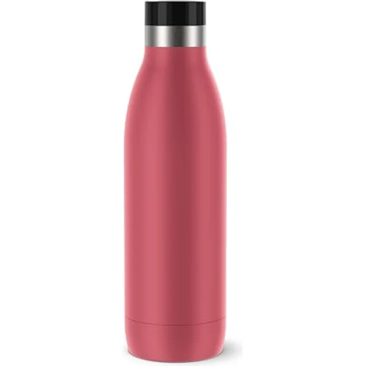 Emsa N31123 Bludrop Isolier-Trinkflasche | 0,7 Liter | Pulverbeschichtung | Edelstahl | Quick-Press Verschluss | 360° Trinkgenuss | 12 h warm | 24 h kühl | auslaufsicher | spülmaschinenfest | Koralle – Bild 1