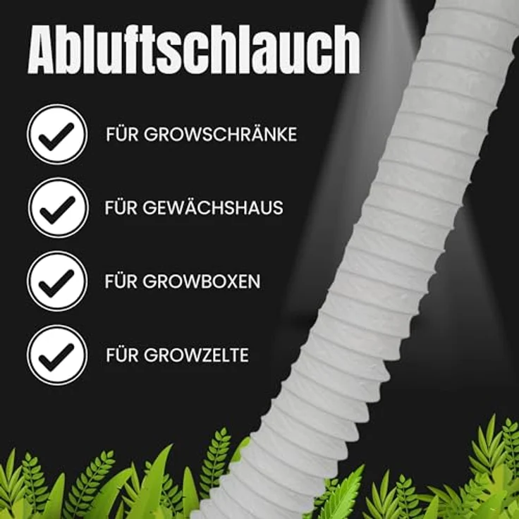 TronicXL 100 mm 1,5m Abluftschlauch Grow Set mit 2x Schlauchschelle PVC flexibel, für Indoor Growing, Reißfestes PVC Material, 100mm/102mm Anschluss – Bild 3