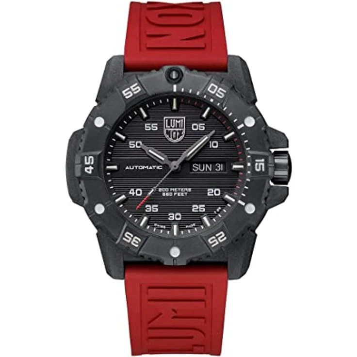 Luminox Master Carbon SEAL Automatic Herrenuhr mit Edelstahl Armband, High-Tech-Karbonverbindung, wasserdicht bis 200m, grün/orange Leuchtröhrchen – Bild 1