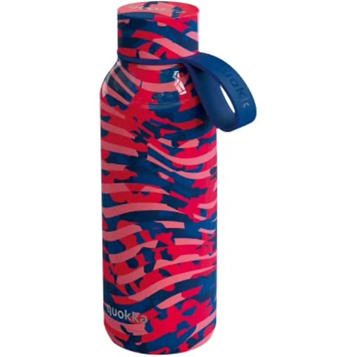 Quokka SOLID MIT HALTERUNG CLASH, Edelstahl-Thermosflasche mit 510 ml und Anti-Leak-Verschluss, isoliert für 18 Stunden kalte und 12 Stunden heiße Getränke
