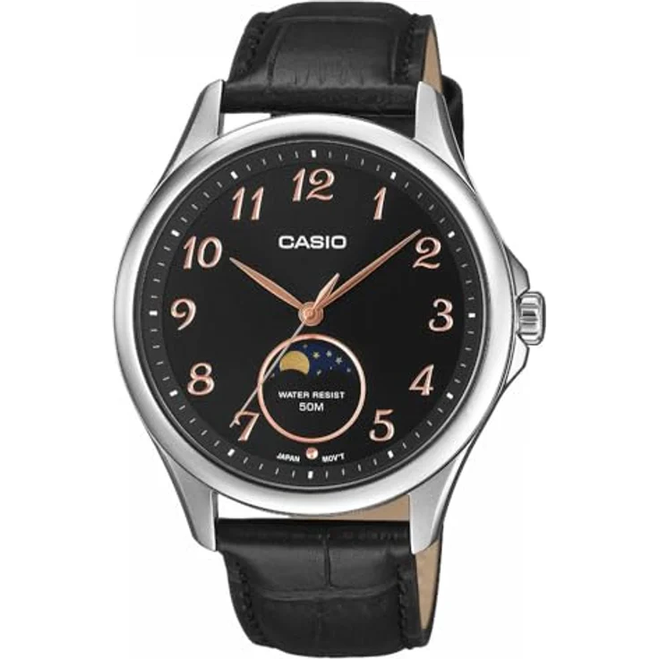 Casio MTP-M110L-1AV, Timeless Collection Mondphasen Uhr mit analogen 3 Zeigern und präziser Zeitmessung – Bild 1