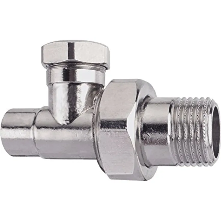 Cornat T591506 Heizkörper Verschraubung Durchgang absperrbar, 15 mm x 1/2 Zoll