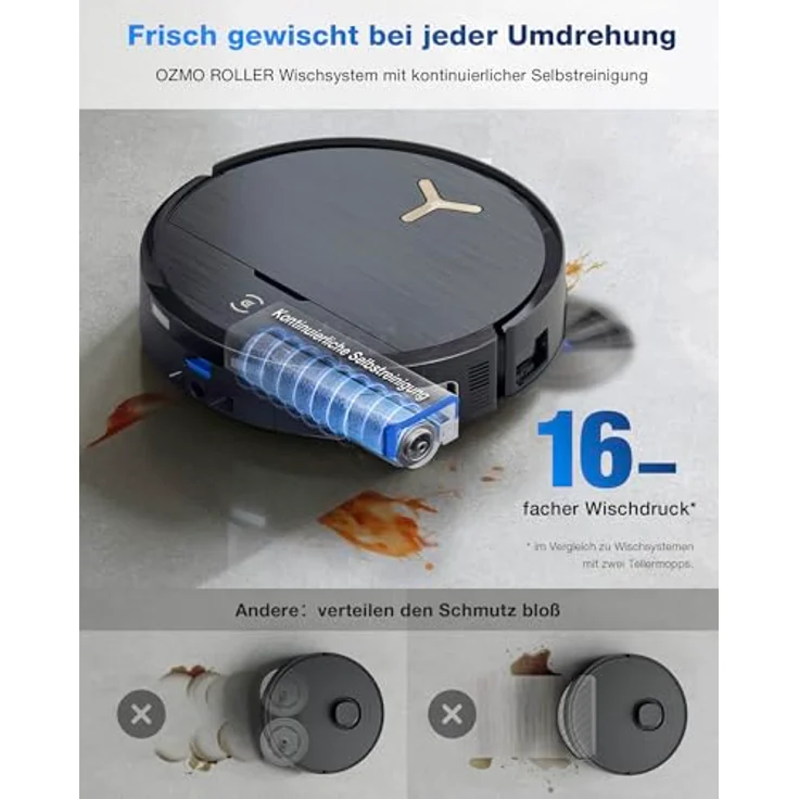ECOVACS DEEBOT X9 PRO Omni Saugroboter mit Wischfunktion, 16.600 Pa Saugkraft, OZMO Roller, Heißwasser-Moppwäsche, ZeroTangle 3.0, All-in-One Omni Station, YIKO-GPT – Bild 3