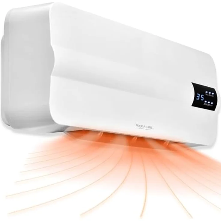 ProfiCare® Wand Heizlüfter mit Fenster-Offen-Erkennung | Heizkörper für bis zu 60qm | Elektroheizung für Wandmontage inkl. Montagematerial | Heizung mit 1,5m Kabel, Fernbedienung & Timer | PC HL 3116 – Bild 1