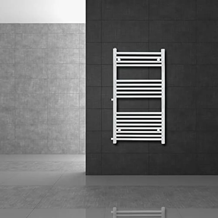 ECD Germany Renovierungsheizkörper Austausch, 500 x 1200 mm, weiß, gerader Badheizkörper mit Seitenanschluss, Handtuchwärmer, 599W Leistung – Bild 1