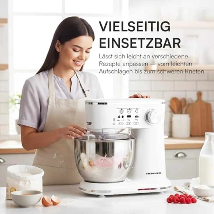 Heinner HPM-1000WHCH, Standmixer aus Edelstahl, Weiß, 5 l, 1000 Watt, Drehregler, Berührung – Bild 6