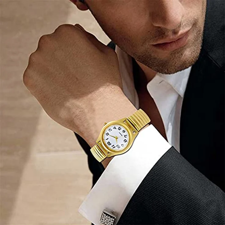 Avaner Armbanduhr mit großem Zifferblatt, elegante Herrenuhr und modische Damenuhr mit elastischem Edelstahl-Armband, wasserdichte Analog Quarzuhr für Männer und Frauen – Bild 5
