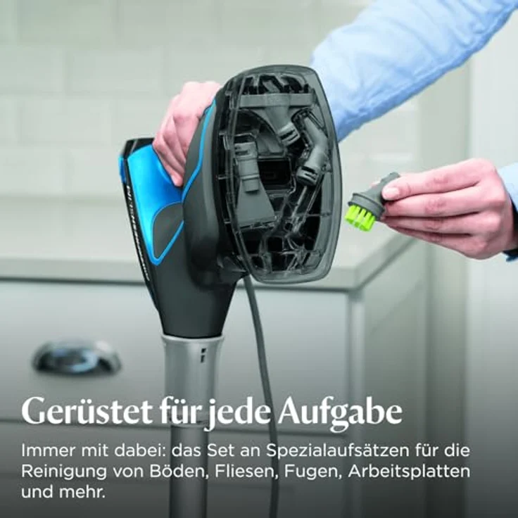 Bissell PowerFresh Slim Steam Dampfreiniger, 3-in-1 Dampfreiniger für Hartböden, Schwarz, Silber – Bild 10
