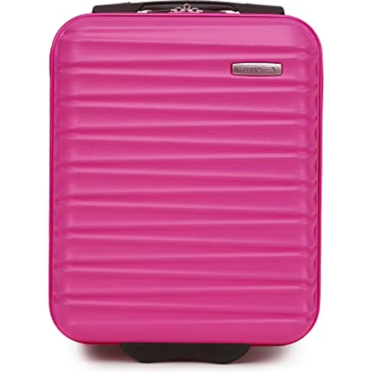 WITTCHEN Reisekoffer Kleinkoffer Kabinengepäck Rollkoffer Hartschale aus ABS mit 2 Standard-Rollen Zahlenschloss Teleskopgriff Groove Line Kleinkoffer XXS Rosa