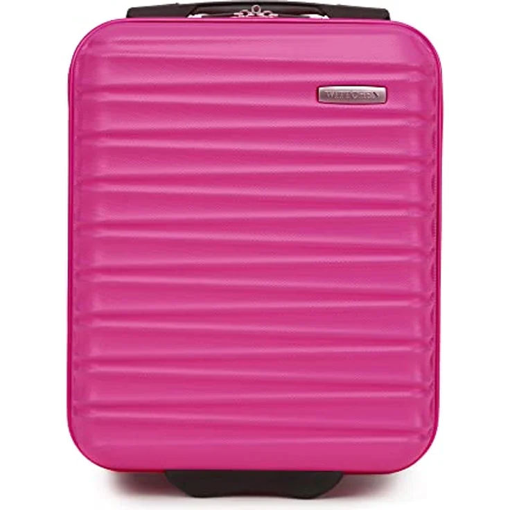 WITTCHEN Reisekoffer Kleinkoffer Kabinengepäck Rollkoffer Hartschale aus ABS mit 2 Standard-Rollen Zahlenschloss Teleskopgriff Groove Line Kleinkoffer XXS Rosa – Bild 1