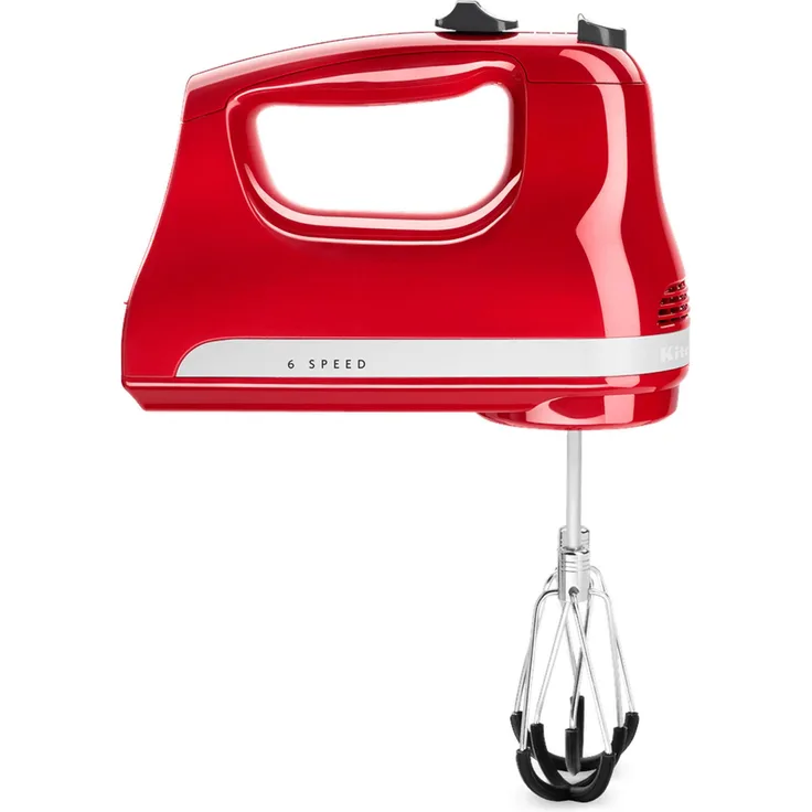 KitchenAid 5KHM6118EER, Handmixer mit 85 Watt Leistung, ergonomischem Design und spülmaschinenfesten Teilen, Rot