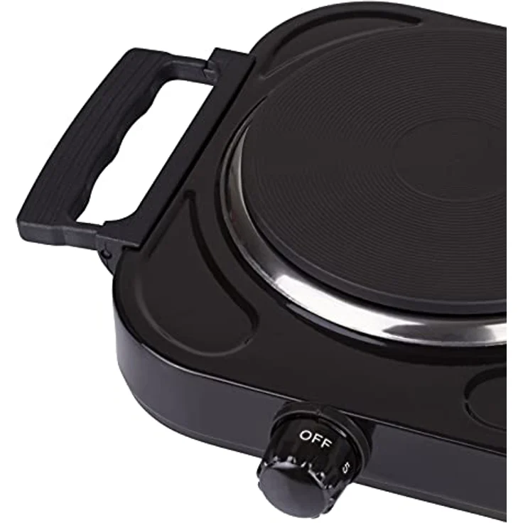 Grafner KP10880 Kochplatte doppelt 2000 Watt mit klappbaren Griffen Schwarz – Bild 4