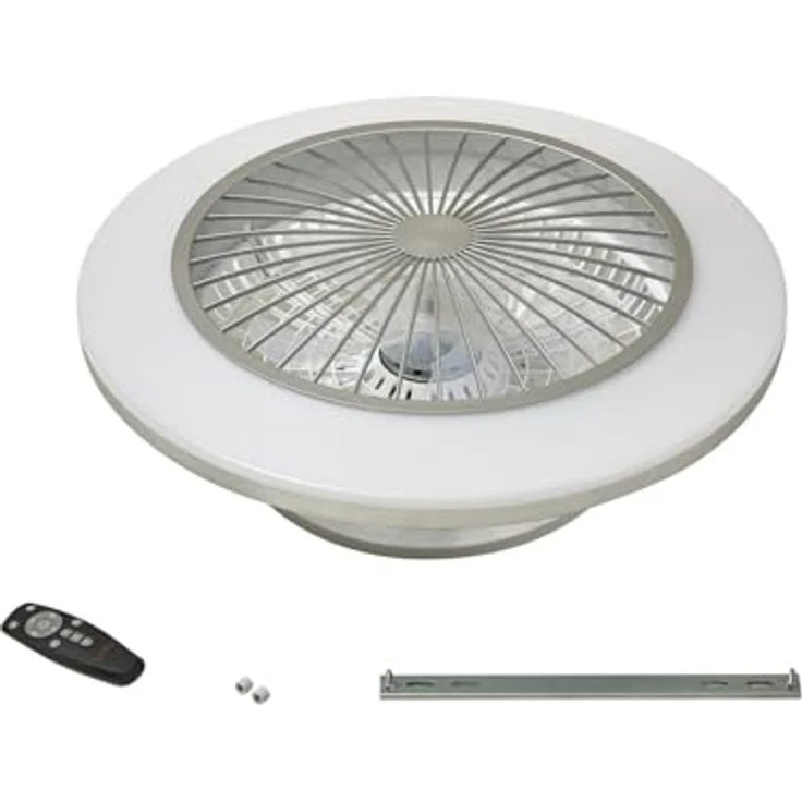 Lindby LED Deckenventilator mit Licht und Fernbedienung leise (Ø 55 cm), 2-in-1: Ventilator mit Lampe LED dimmbar, 3 Geschwindigkeiten, CCT Farbwechsel, silber/opal – Bild 5