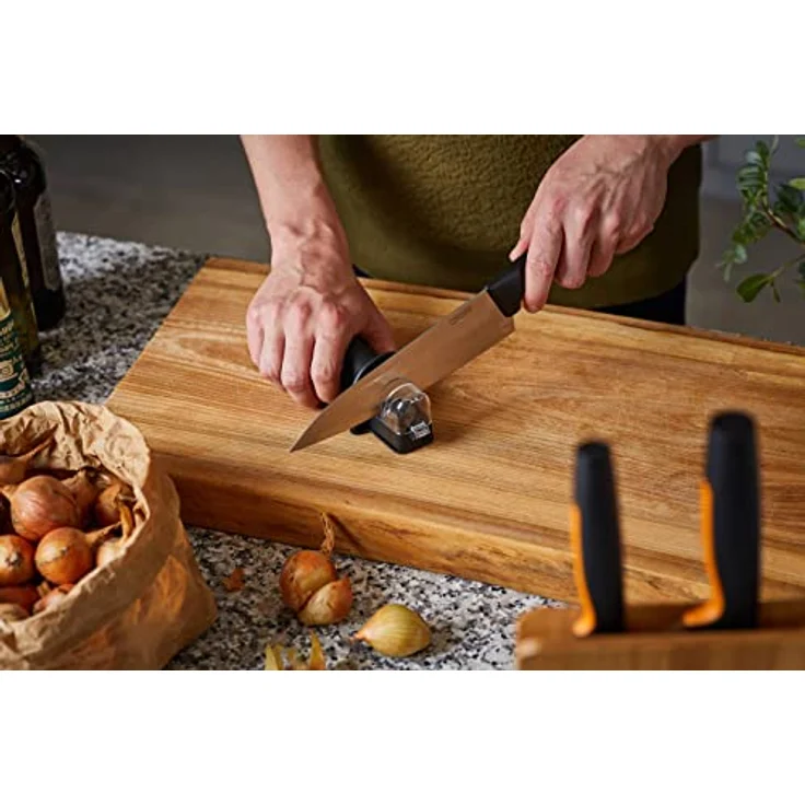 Fiskars Roll-Sharp Messerschärfer mit Keramik-Schleifstein, Essential, Kunststoff, Schwarz, 1065598 – Bild 5