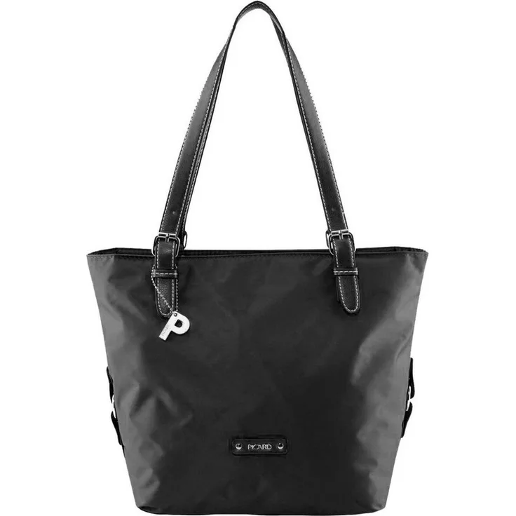 Picard Shopper Sonja - Shopper 38 cm Nylon, Feinnylon mit sportivem Lederoptikbesatz, blau