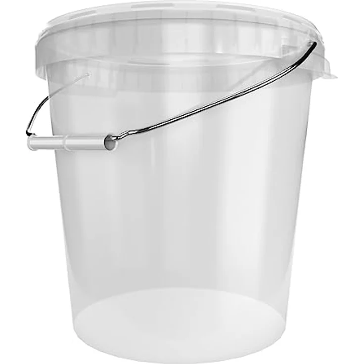 FixedByU 10 Eimer mit Deckel 30 Liter Made in Germany - luftdicht lebensmittelecht stapelbar Transparent – Bild 5