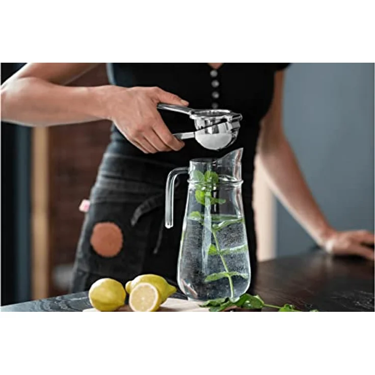 SALLYS Edelstahl Zitruspresse All-In-One – Profiqualität, Manuelle Saftpresse für Zitrusfrüchte, Robust & Spülmaschinenfest – Bild 4