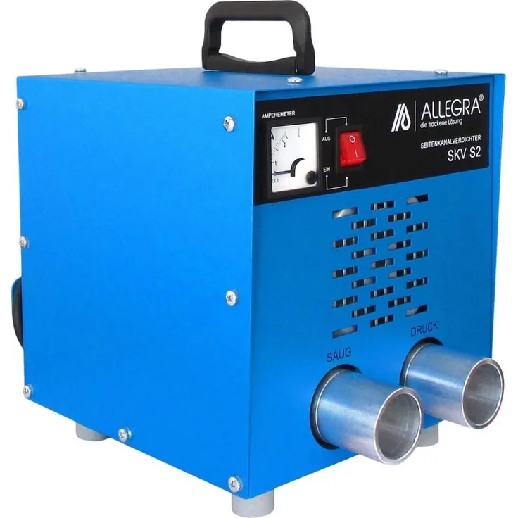 ALLEGRA Seitenkanalverdichter SKV S2, 0,37 kW Turbine für Dämmschichttrocknung, 5x Gekkufix Anschlussstutzen
