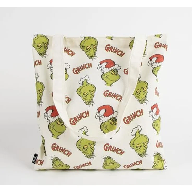 Cerda Shopper Grinch, langlebige Stofftasche für Einkäufe, 36,5 × 20 × 1,5 cm, leicht und robust aus 70 % Polyester und 30 % Baumwolle – Bild 2