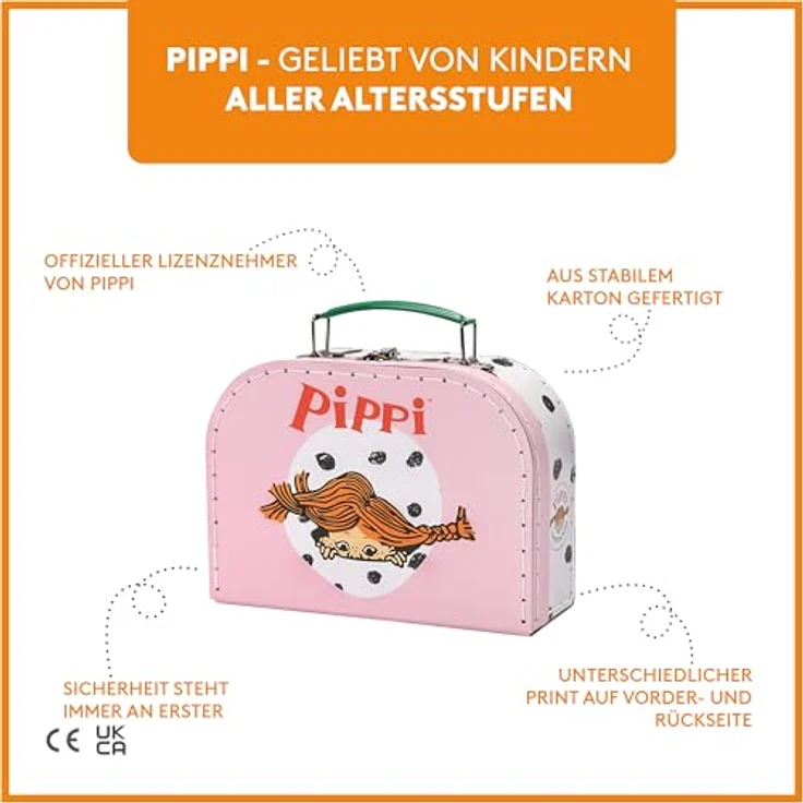 Pippi Langstrumpf Kinderkoffer Kinderkoffer Pippi Langstrumpf, verspielter Koffer mit beliebten Illustrationen – Bild 3
