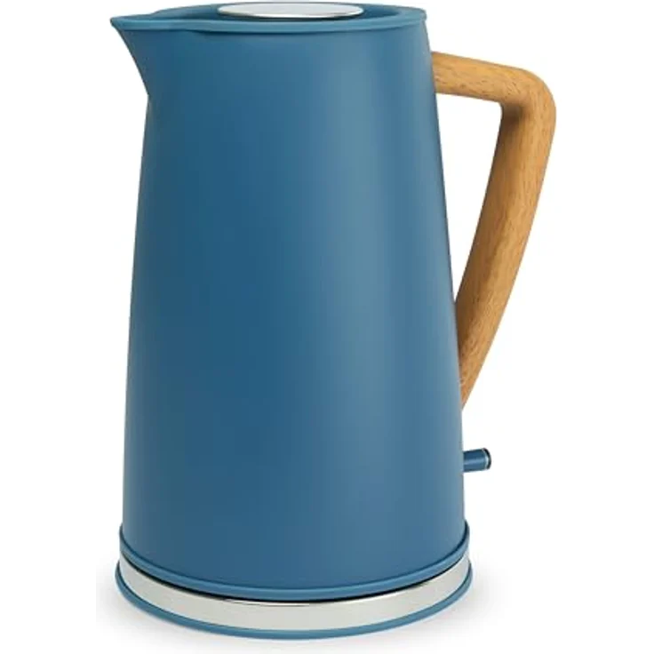 SCHNEIDER Fjord Line Wasserkocher 2200 Watt, Teekocher aus Edelstahl mit 1,7 Liter Fassungsvermögen, Wasserstandsanzeige, Abschaltautomatik, 360° Basisstation, Soft-Touch-Finish, petrol blau – Bild 1