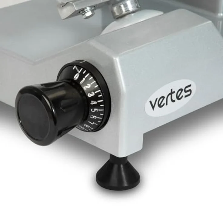 vertes Allesschneider Messer mit 220mm Durchmesser, Elektrisch mit, 120 W, Schnittstärke 0 bis 12mm, Allesschneider mit Aluminium Gehäuse – Bild 5