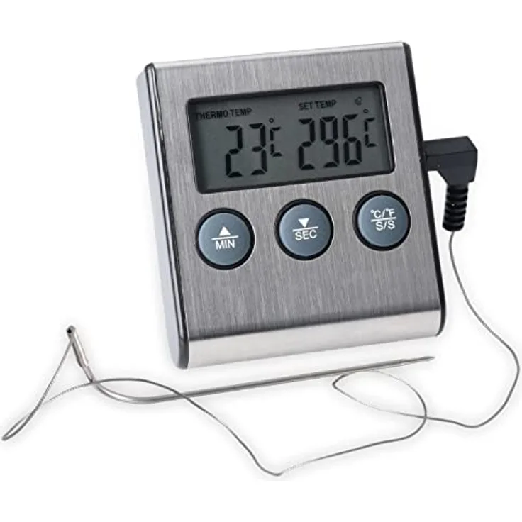 Excellent Fleischthermometer, Metall, silber, 12 x 2,5 x 23 cm