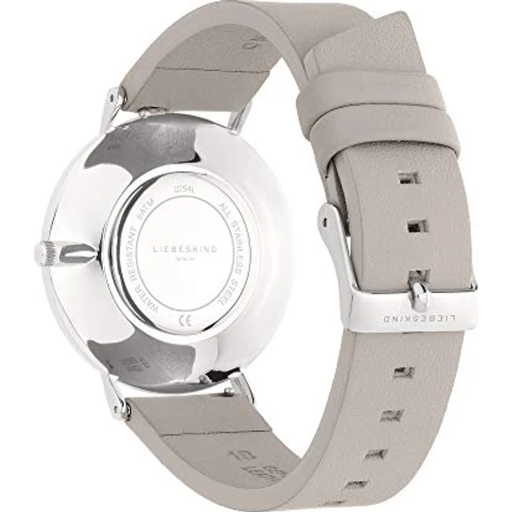 Liebeskind Berlin Damen Analog Quarz Uhr LT-0254-LQ, Edelstahlgehäuse, 38 mm, Echtlederarmband, Wasserdicht bis 5 bar, silbernes Zifferblatt – Bild 4