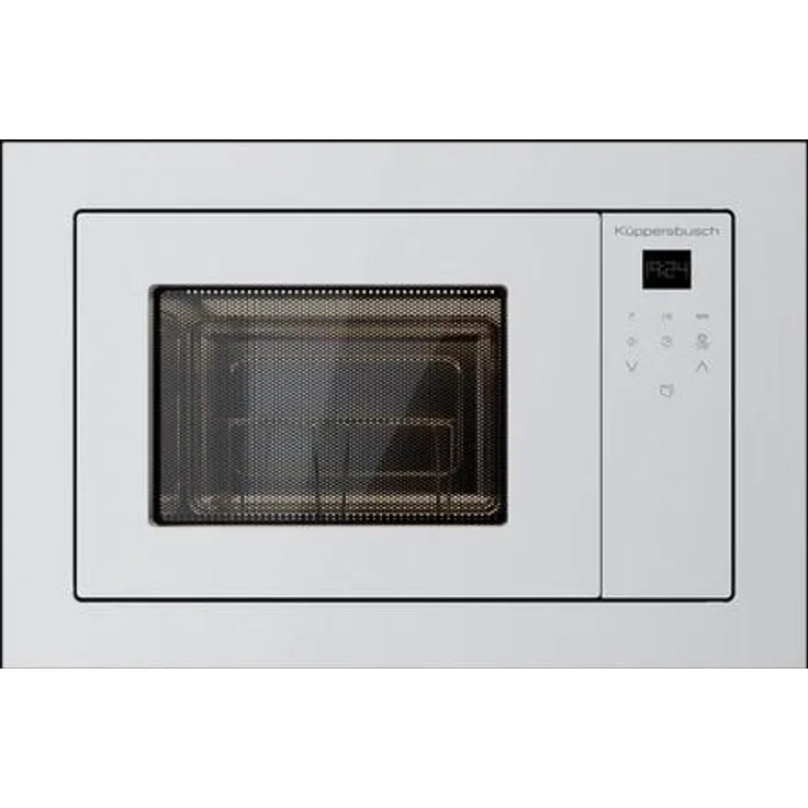 Küppersbusch M6120.0W, Kompakte Mikrowelle mit 3 Funktionen und Grill, 20 Liter Edelstahl-Garraum, 750 W Mikrowellenleistung, 1000 W Grillleistung, 38 cm Höhe mit Einbaurahmen