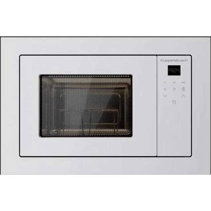Küppersbusch M6120.0W, Kompakte Mikrowelle mit 3 Funktionen und Grill, 20 Liter Edelstahl-Garraum, 750 W Mikrowellenleistung, 1000 W Grillleistung, 38 cm Höhe mit Einbaurahmen