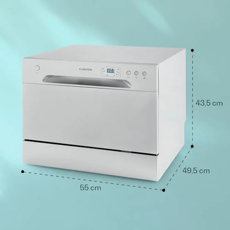 Klarstein Havasia UV 6 silber, Tischgeschirrspüler, E, Geräuschemissionsklasse C, Geräuschemissionen 49 Dezibel – Bild 8