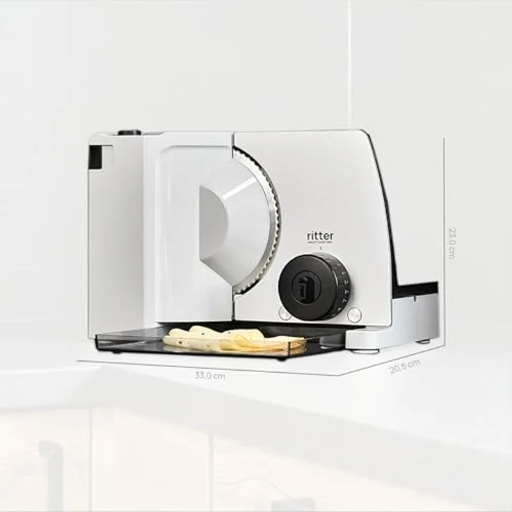 RITTER 918000 COMPACT 7 Allesschneider, Metallbauweise mit stufenlos verstellbarer Schnittstärke bis 23 mm, platzsparend – Bild 6