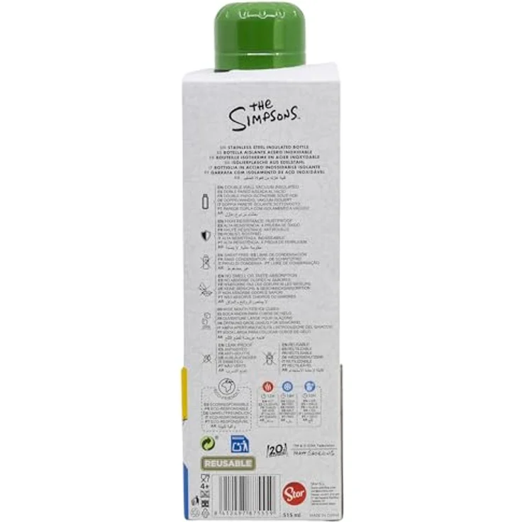 Stor Simpsons doppelt isolierte Thermosflasche aus Edelstahl, 515 ml, BPA-frei, offizielles Lizenzprodukt – Bild 2