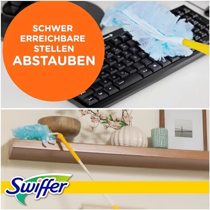 Swiffer Duster KIT, Staubmagnet Starter Set mit 1 Griff und 13 Nachfülltüchern, ideal für empfindliche Oberflächen – Bild 5