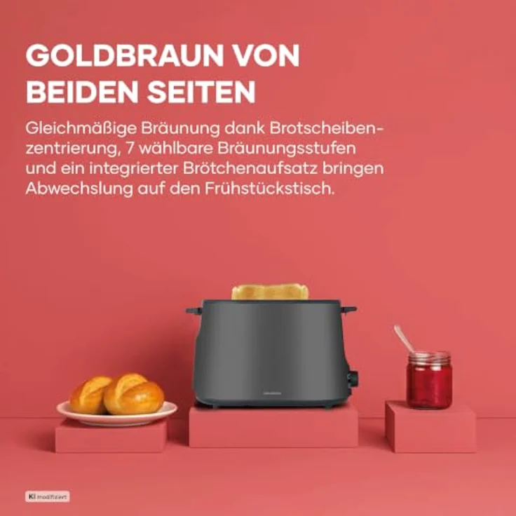 Severin AT 9386, Toaster mit 2 Scheiben, 1000 W Leistung, Schwarz – Bild 4