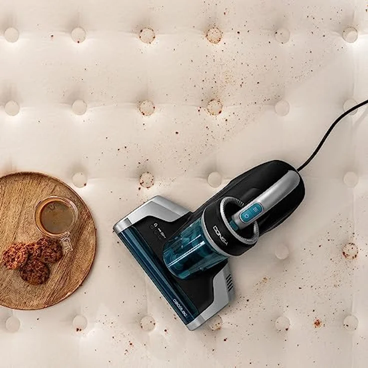 Cecotec Matratzen- und Polsterstaubsauger Conga 7000 Mattress. 700 W, 12 kPa, UV-C Ultraviolettlicht, Technologie mit motorisierter Bürste zur Milbenentfernung, Heißlufttechnologie., Schwarz – Bild 5