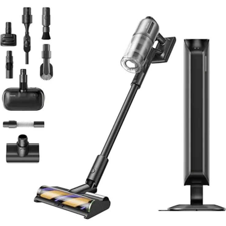 Dreame Z40 Station Nass Trockensauger, Kabelloser Stielstaubsauger mit automatischer Leerung, 310 AW Saugkraft, 160 Min. Reinigungsdauer