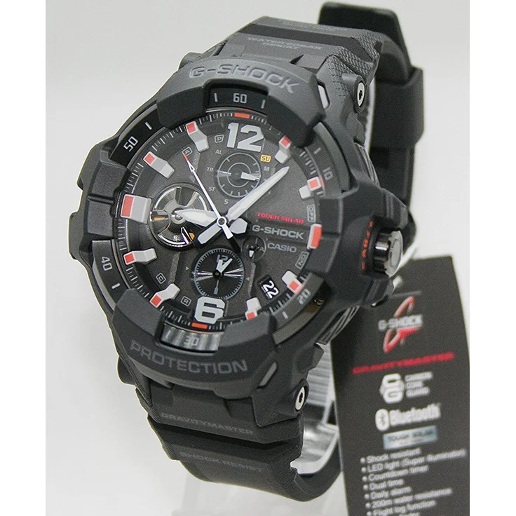 CASIO G-SHOCK Gravitymaster GR-B300EC-1AER, Quarzuhr Herren mit Bluetooth, schwarz, 200m wasserdicht, Kompass, Höhenmesser, Barometer, Thermometer