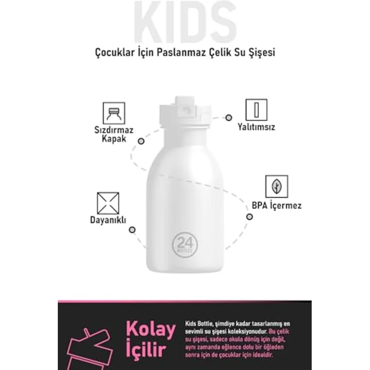 24 Bottles Urban Bottle Kids, leichte Edelstahl-Trinkflasche für Kinder, emissionsfreies Design – Bild 6